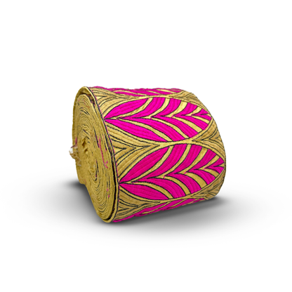 Palmweave Luxe Border – Rani Pink | 5 Inch (Comes in 9 Meters)