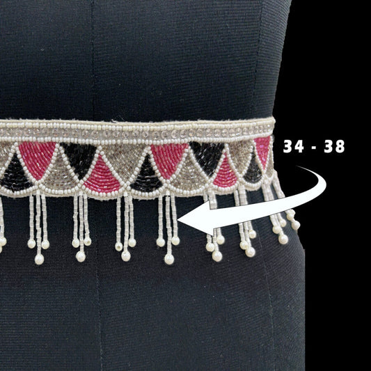 Royal Harlequin Beaded Belt