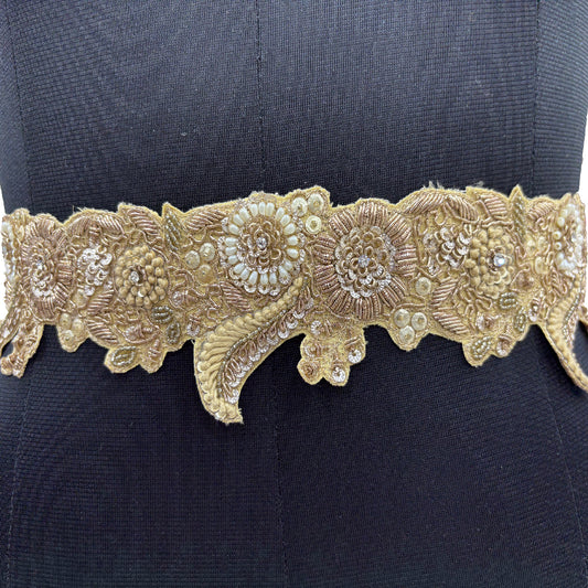 Golden Petals Zardozi Belt