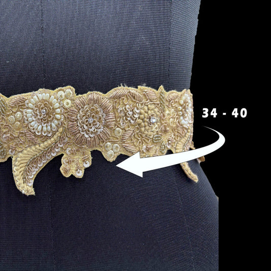 Golden Petals Zardozi Belt