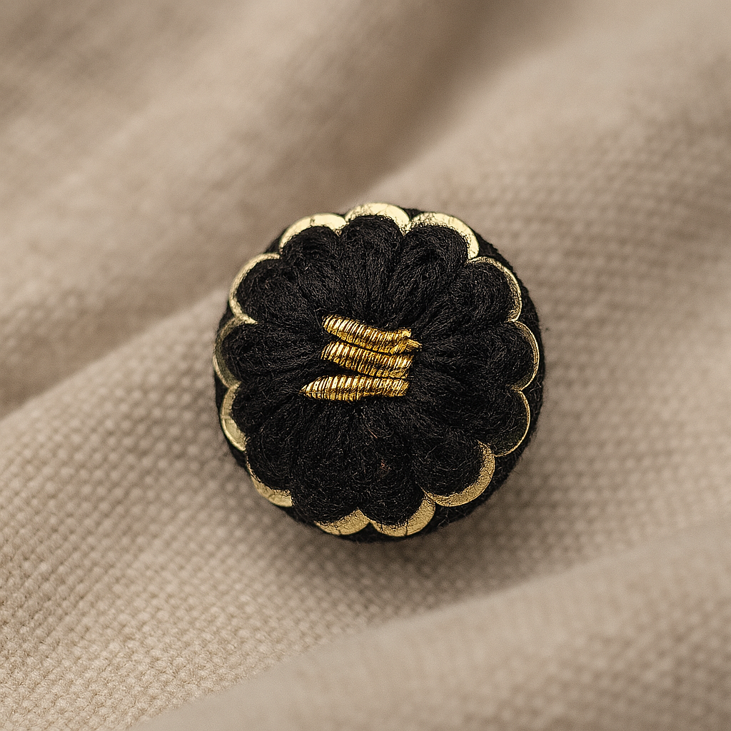 Midnight Velvet & Gilded Scallop Button