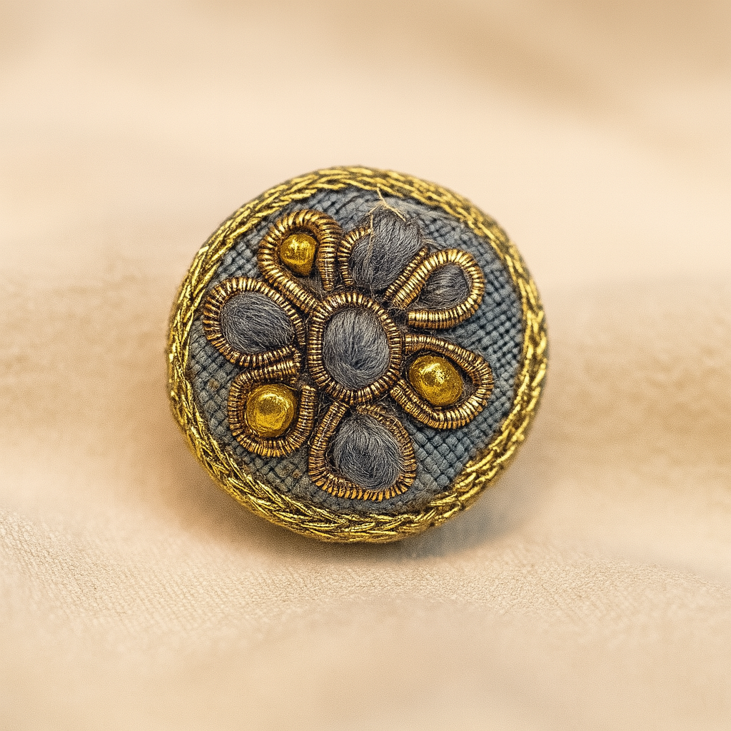 Royal Grey Petal Button