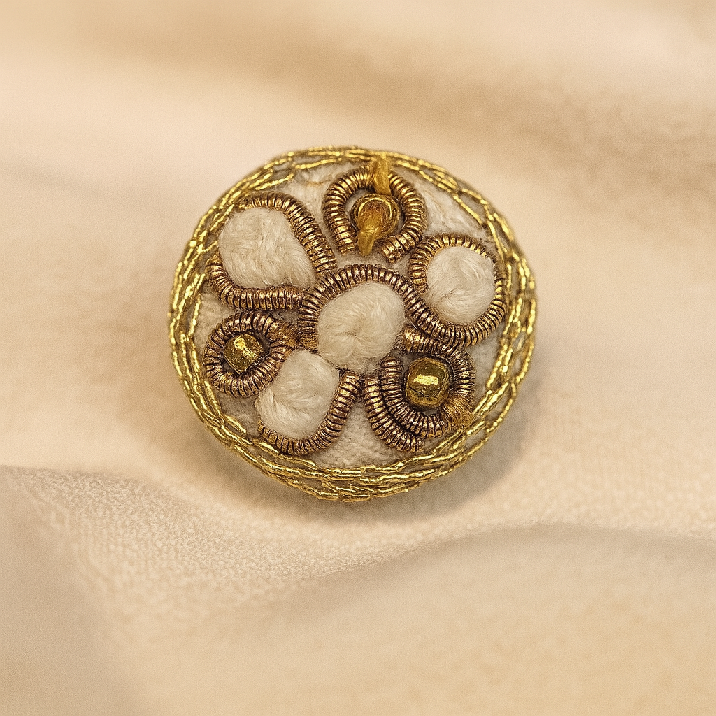 Ivory Bloom Handcrafted Button