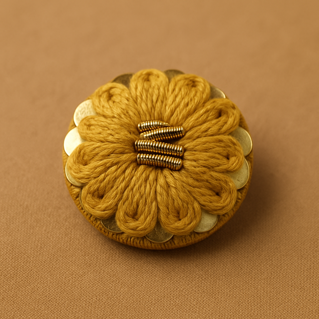 Zari Marigold Petal Button