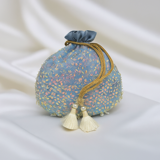 Midnight Sequin Bloom Potli