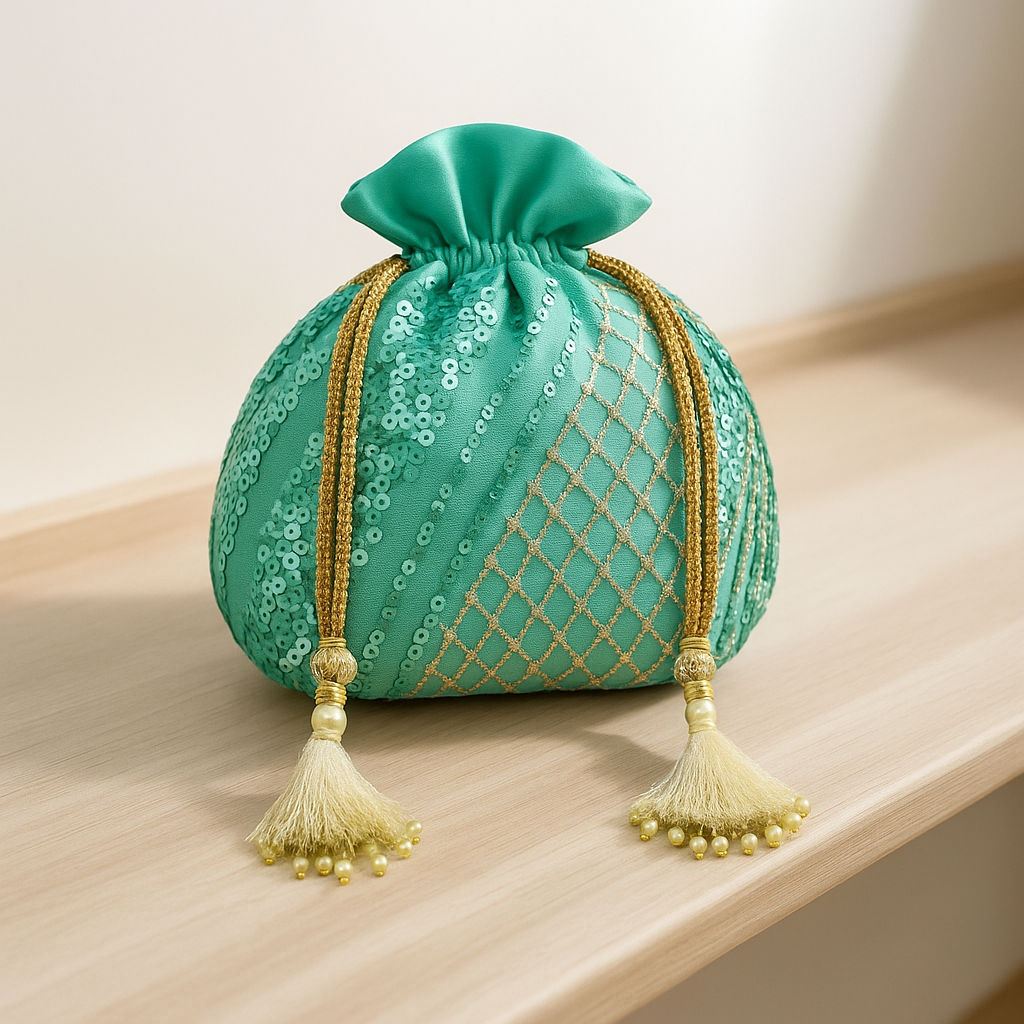 Mint Gleam Sequin Potli