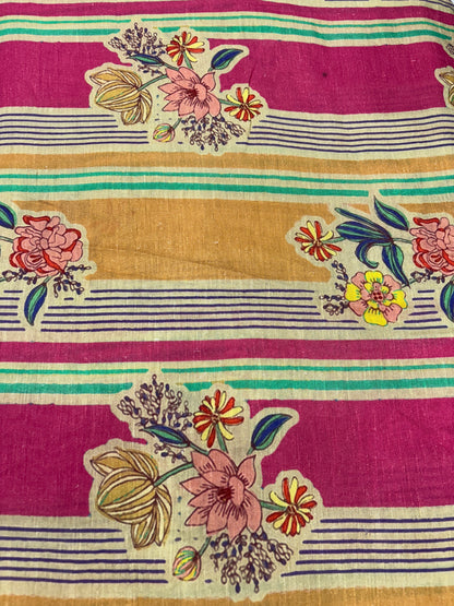 Floral Stripe Canvas