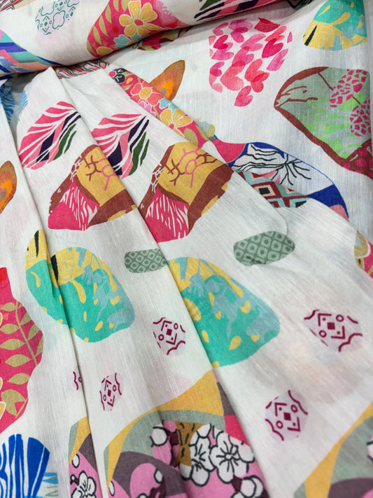 Abstract Bloom Collage (Linen Print)