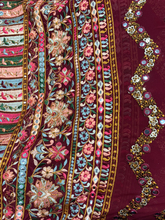 Sequined Waves Royale (Gorjet with Suta and Mirror Work)