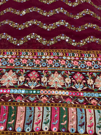 Sequined Waves Royale (Gorjet with Suta and Mirror Work)