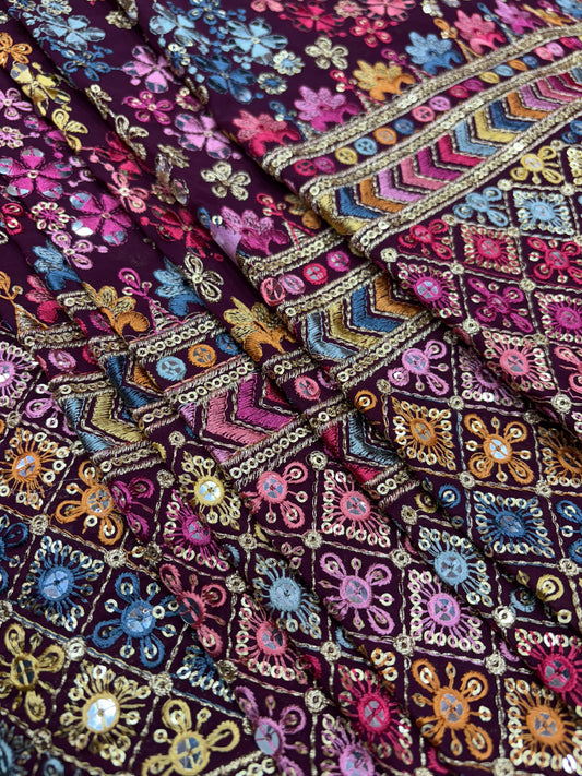 Bohemian Mosaic Embroidery (Gorjet with Suta and Zari Work)