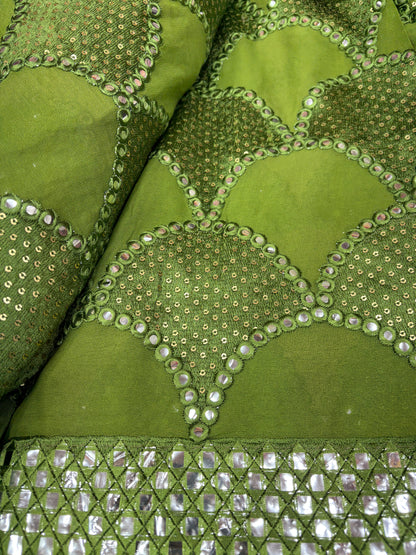 Emerald Mirror Scallops (Gorjet with Mirror Work)