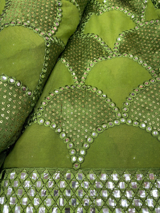 Emerald Mirror Scallops (Gorjet with Mirror Work)