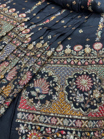 Noir Garden Majesty (Silk with Suta and Zari Work)