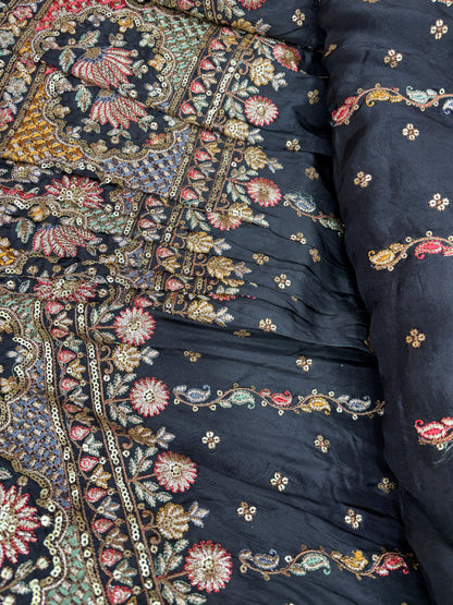 Noir Garden Majesty (Silk with Suta and Zari Work)
