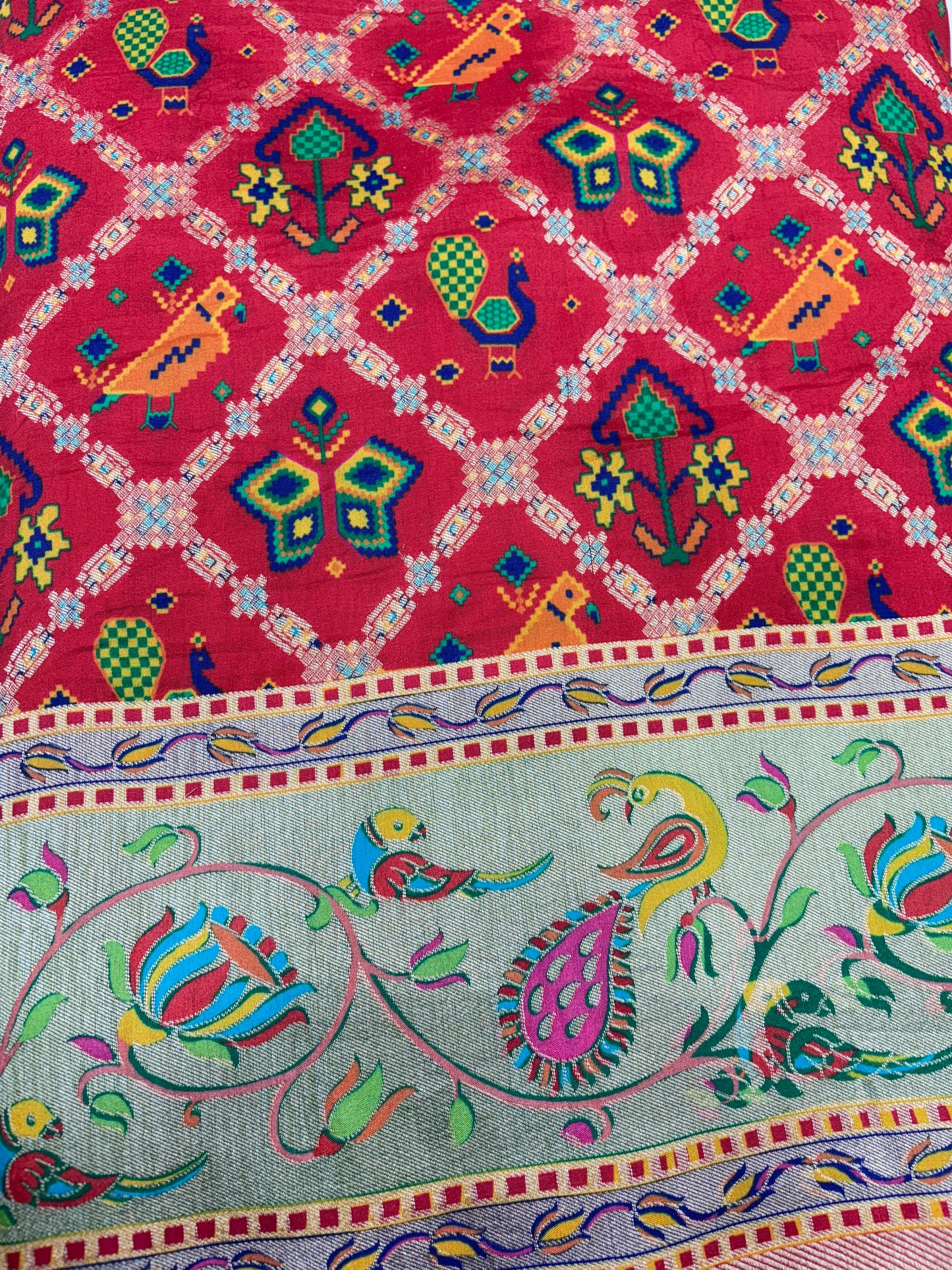 Royal Peacock Symphony (Banarasi Patola Print)