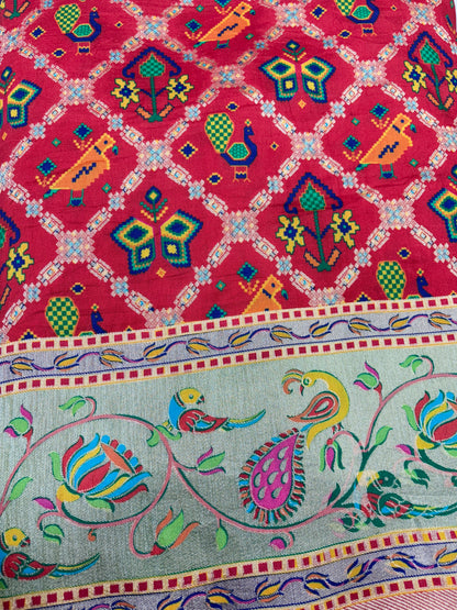 Royal Peacock Symphony (Banarasi Patola Print)
