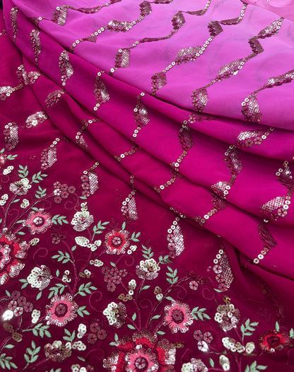 Gulaabi Guldasta (Gorjet with Sequence Embroidery Ombre Shade)