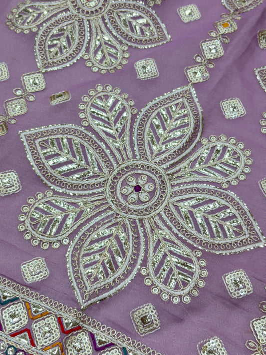 Sheeshmahal Vibes (Tissue with Gota Embroidery)
