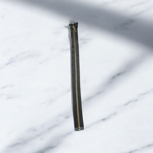 Antique Gold Zipper with Black Tape