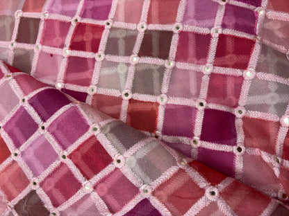 Blush Mosaic Sequin Organza