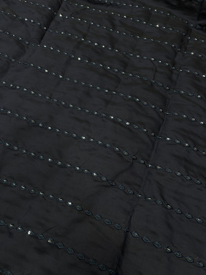 Midnight Mirrorwork Cotton Fabric (Silk with Suta Work)