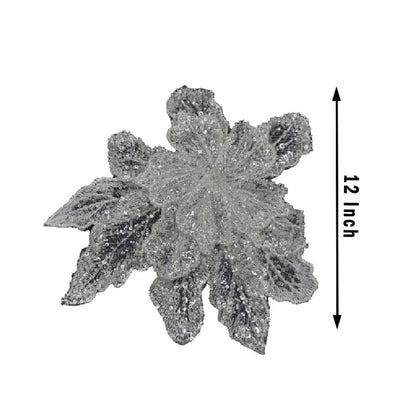 Silver Twilight Sequin Floral Patch