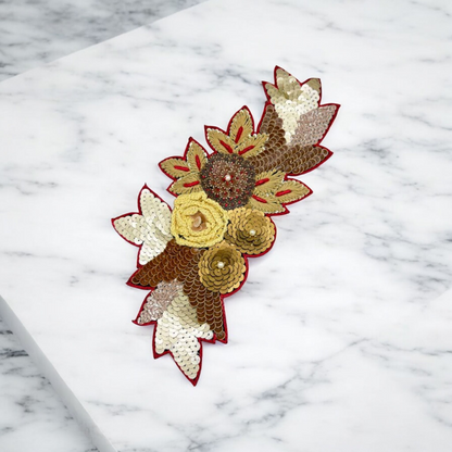Crimson Elegance Sequin Patch