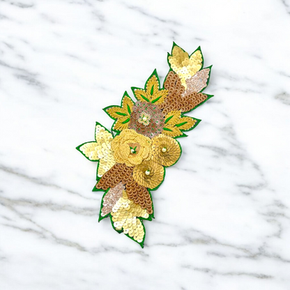 Emerald Glow Sequin Cascade Patch