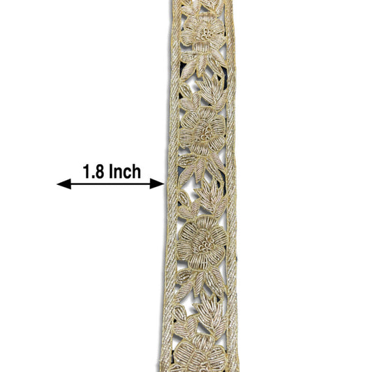 Royal Bloom Embroidered Border (1.8 Inch)(Comes in 9 Meters)