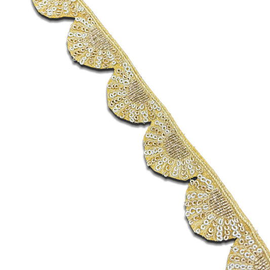 Sunburst Sequin Scallop Border (1 Inch)(Comes in 9 Meters)