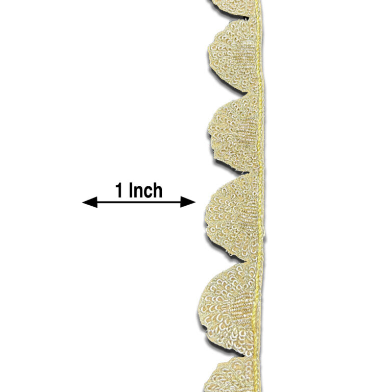 Ivory Gleam Fan Border (1 Inch)(Comes in 9 Meters)