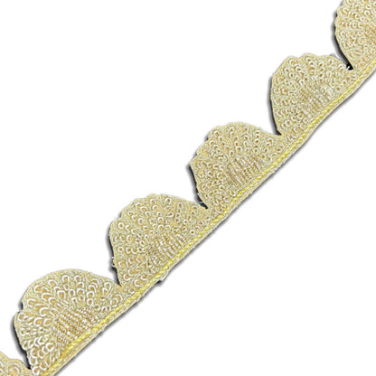 Ivory Gleam Fan Border (1 Inch)(Comes in 9 Meters)