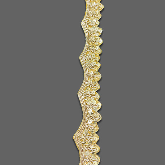 Waves of Gold Brocade Border (2 Inch)(Comes in 9 Meters)