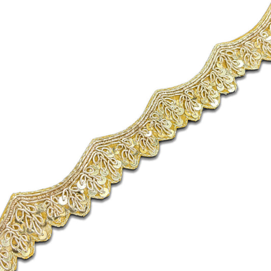 Waves of Gold Brocade Border (2 Inch)(Comes in 9 Meters)
