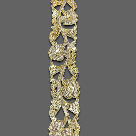 Sequined Vine Symphony Border (1.8 Inch)(Comes in 9 Meters)