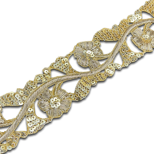 Sequined Vine Symphony Border (1.8 Inch)(Comes in 9 Meters)