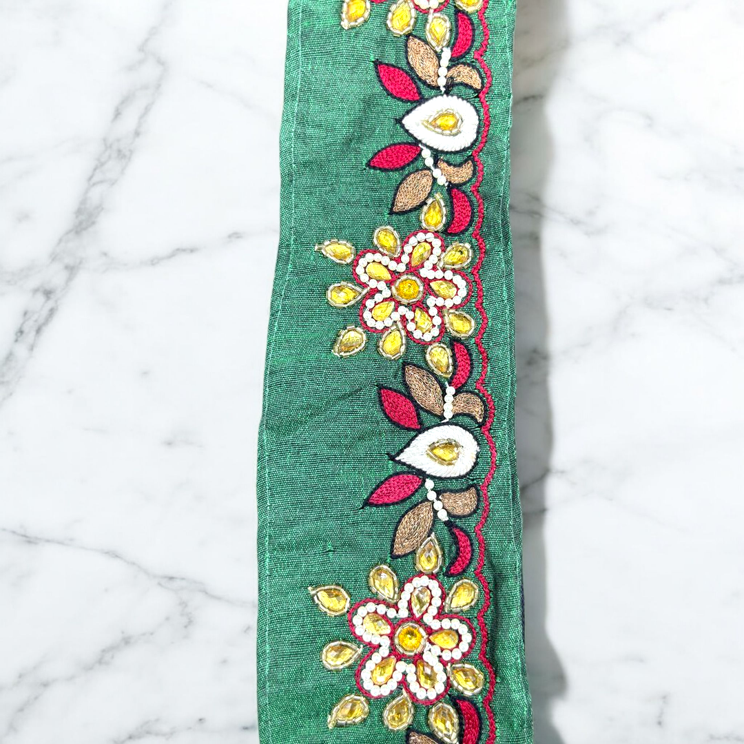 Emerald Festive Zari Border (2.8 Inch) (Comes in 9 Meters)