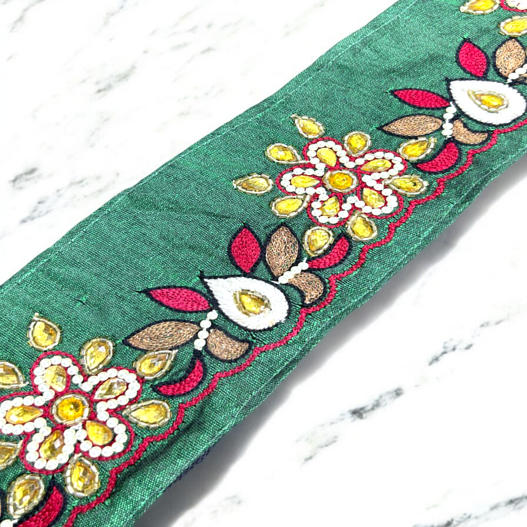 Emerald Festive Zari Border (2.8 Inch) (Comes in 9 Meters)