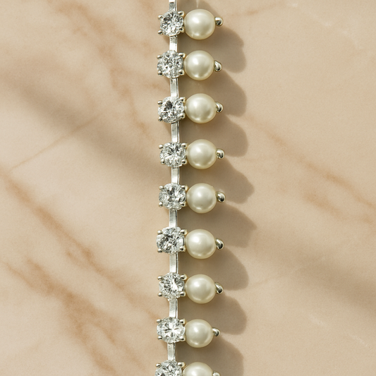 Crystal Pearl Cascade Chain