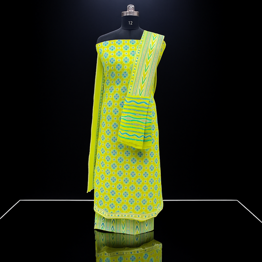 Lime Aura Block Print