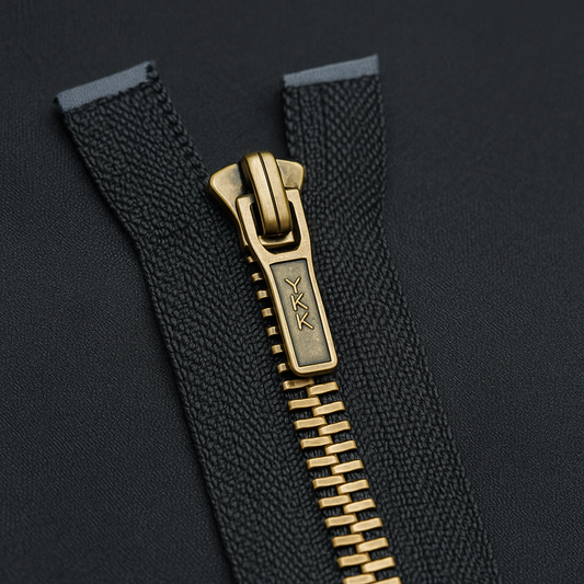 Antique Gold Zipper with Black Tape